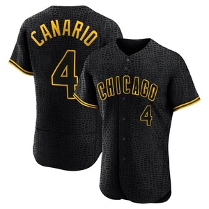 Men's Chicago Cubs Alexander Canario Authentic Black Snake Skin City Jersey