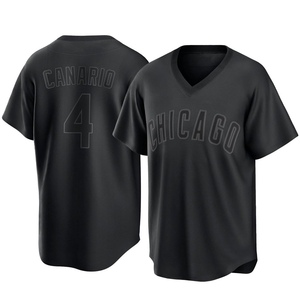 Men's Chicago Cubs Alexander Canario Replica Black Pitch Fashion Jersey