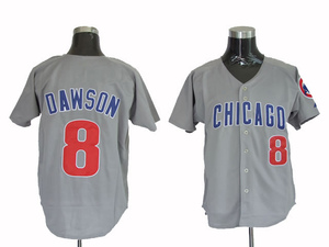 Men's Chicago Cubs Andre Dawson Replica Grey Throwback Jersey