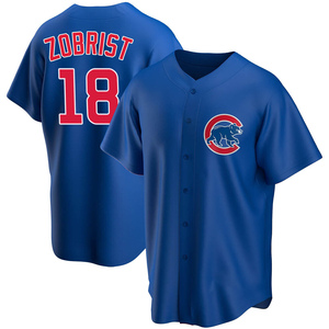 MLB Nike Chicago Cubs #18 Ben Zobrist Gray Name & Number T-Shirt