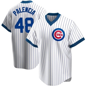 Men's Chicago Cubs Daniel Palencia Replica White Home Cooperstown Collection Jersey