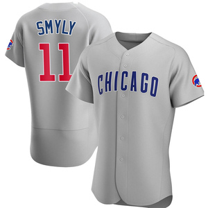 MLB Nike Chicago Cubs #11 Drew Smyly Gray Name & Number T-Shirt
