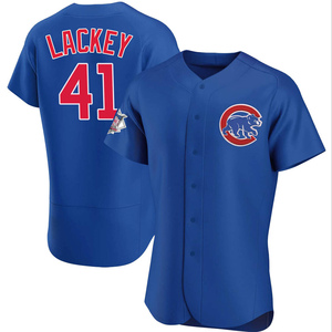 Men's Majestic Chicago Cubs #41 John Lackey Authentic Grey Alternate Road  Cool Base MLB Jersey