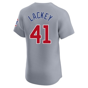 Men's Chicago Cubs John Lackey Elite Gray Road Jersey