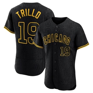 Men's Chicago Cubs Manny Trillo Authentic Black Snake Skin City Jersey