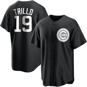 Men's Chicago Cubs Manny Trillo Replica White Black/ Jersey