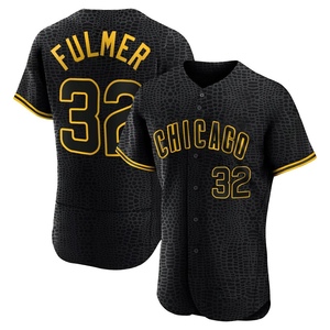 Men's Chicago Cubs Michael Fulmer Authentic Black Snake Skin City Jersey