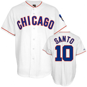 Chicago Cubs #10 Ron Santo 1969 Gray Wool Throwback Jersey on sale