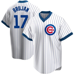 Men's Chicago Cubs Vidal Brujan Replica White Home Cooperstown Collection Jersey