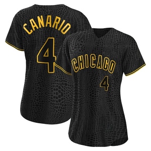 Women's Chicago Cubs Alexander Canario Authentic Black Snake Skin City Jersey