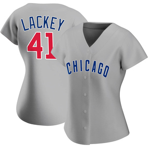 Women's Chicago Cubs John Lackey Authentic Gray Road Jersey