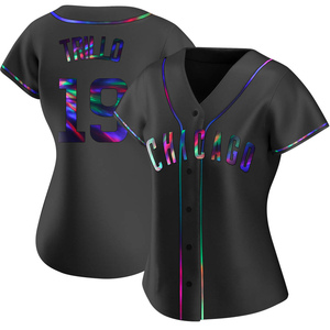 Women's Chicago Cubs Manny Trillo Replica Black Holographic Alternate Jersey